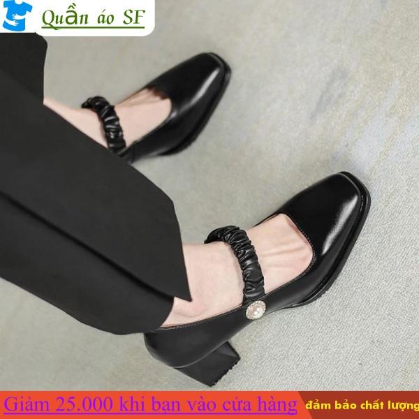 Giày cao gót mũi vuông thời trang xinh xắn cho nữ