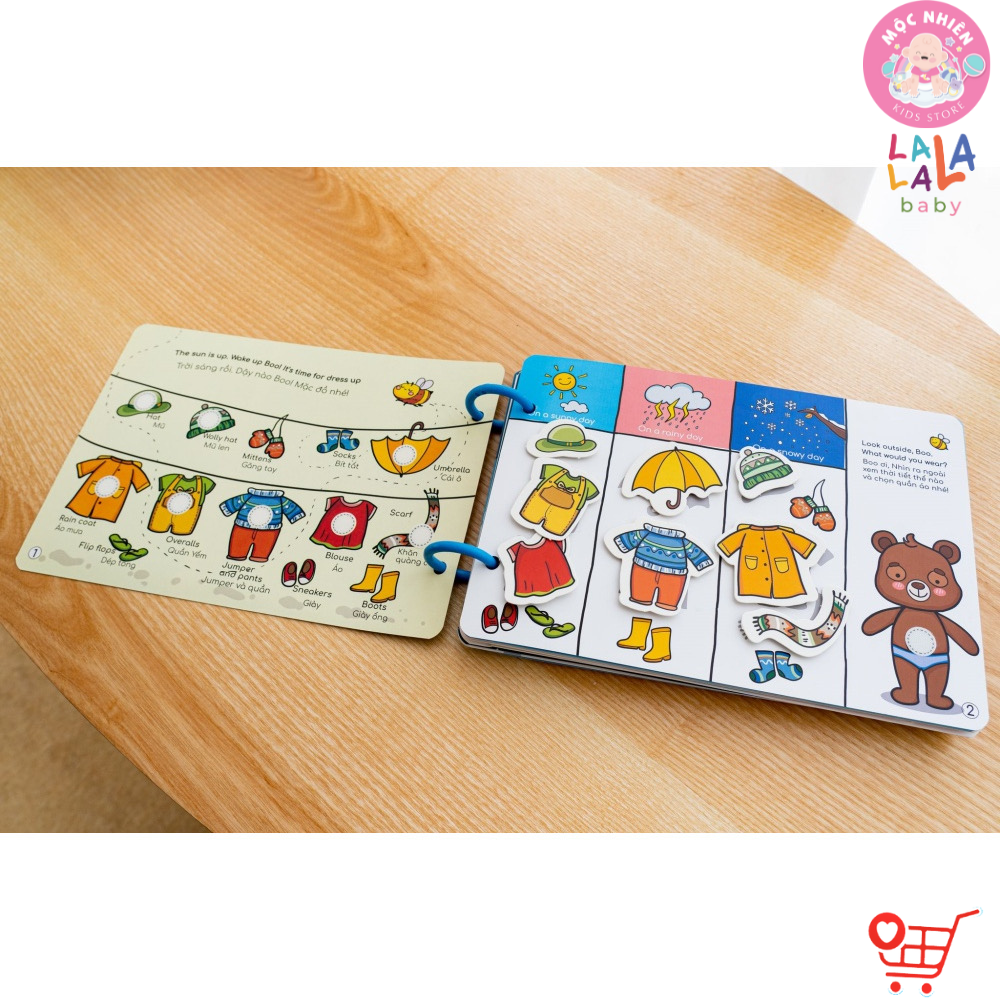 Học liệu bóc dán Busy Book cho bé Lalala Baby nhiều chủ đề đa dạng, song ngữ Anh Việt