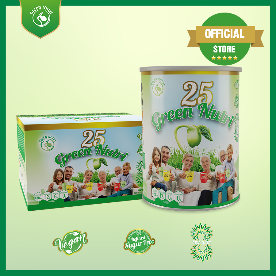 Combo Sữa hạt ngũ cốc 25 Green Nutri lon 750g &amp; hộp 625g (25 gói)