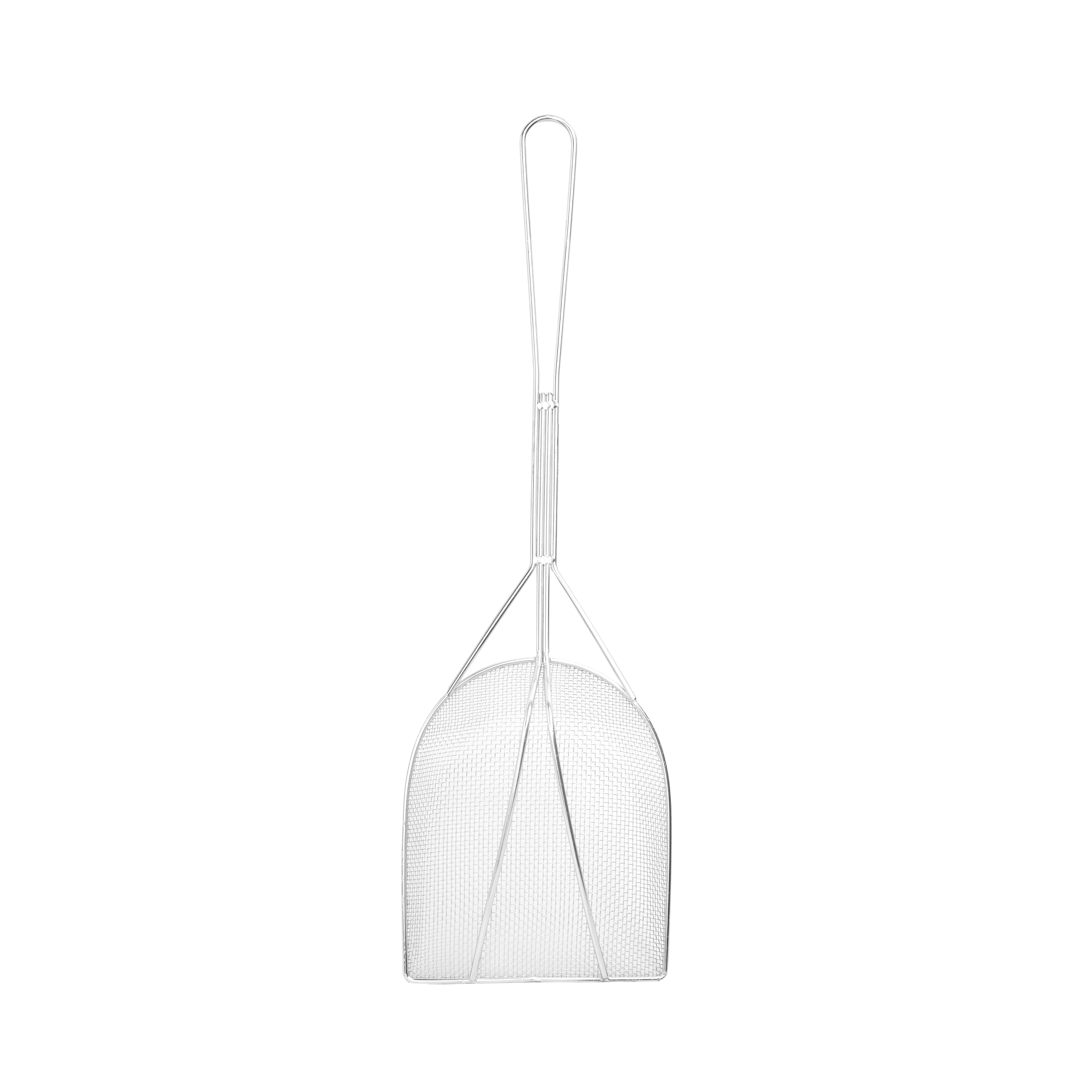 Sạn lưới Inox cao cấp 45x16cm, không gỉ, tay cầm sillicon - Cobihome