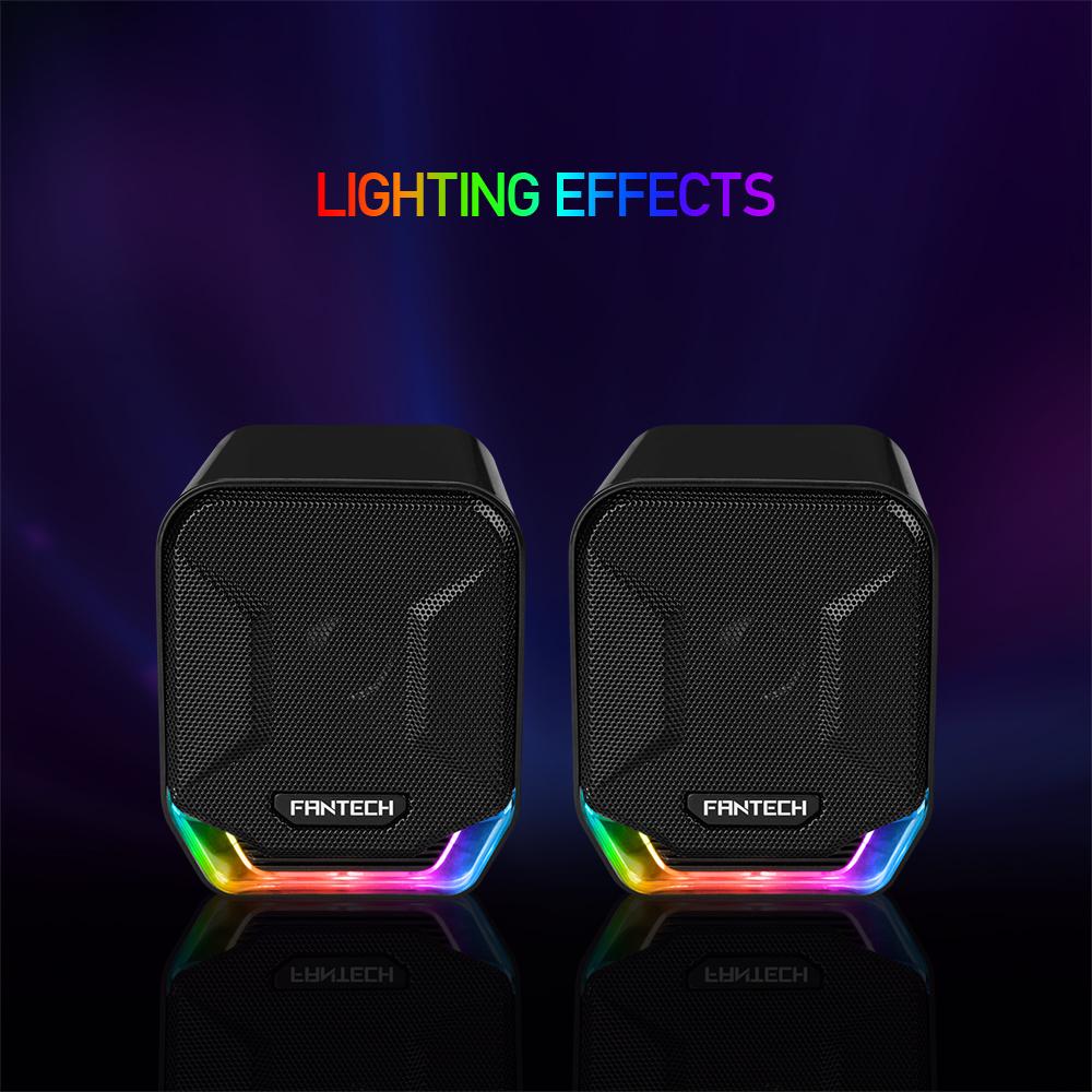 Loa vi tính Gaming có ánh sáng LED siêu gọn nhẹ dùng cho máy tính, laptop, điện thoại - Fantech GS202 SONAR - Hàng chính hãng