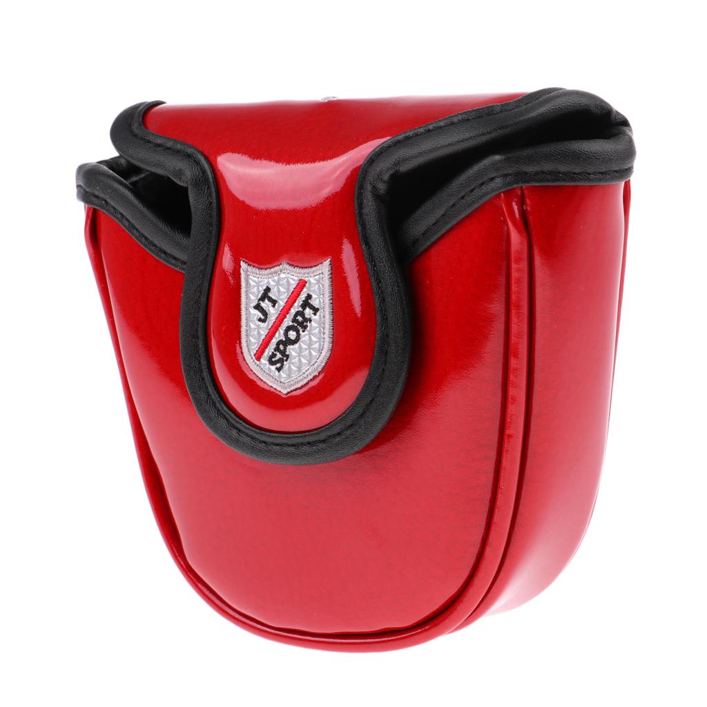 2Pcs Lightweight Golf Mallet Putter Cover, Skull Half-Mallet Headcover with Magnetic Closure - Red and Blue Color