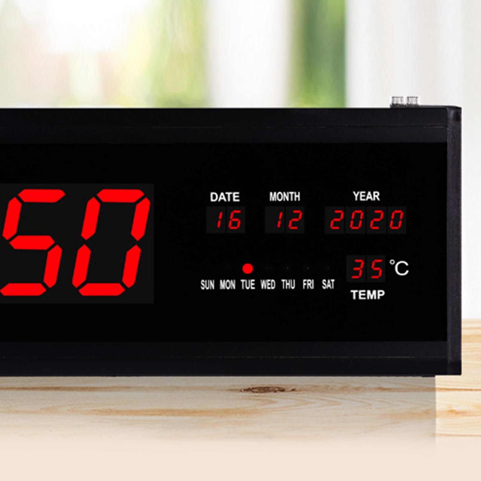 Digital Wall Clock Wall Mounted USB Desk Clock for Bedroom Living Room