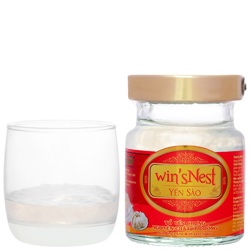 Hộp win'sNest - Tổ yến 25% (0.3g/ 70ml) chưng sẵn nguyên chất ít đường (6 lọ x 70 ml/ Hộp