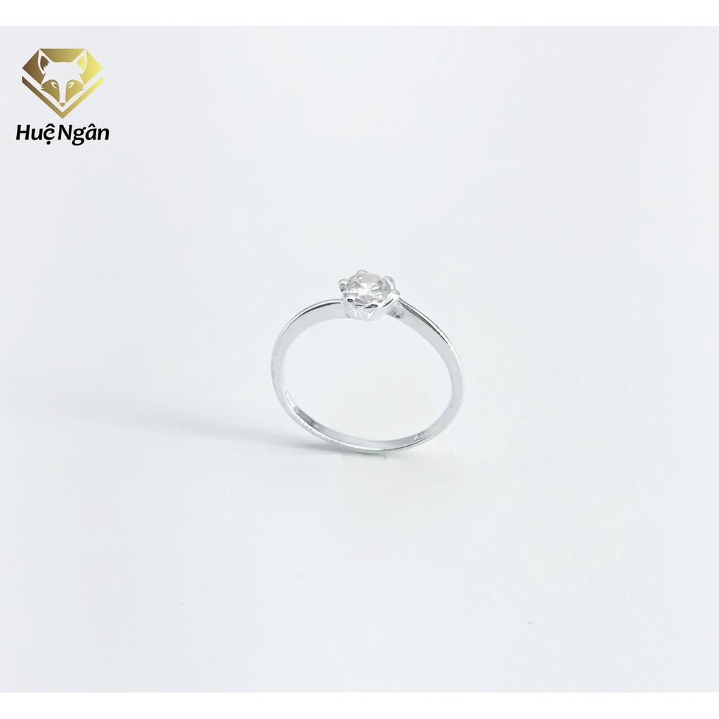 Nhẫn bạc Ý 925 Huệ Ngân - Một viên đá đơn giản xinh xắn TJ021