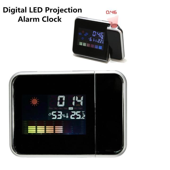 Đồng hồ báo thức kỹ thuật số với màu sắc màn hình đèn led chiếu đồng hồ bàn 206749