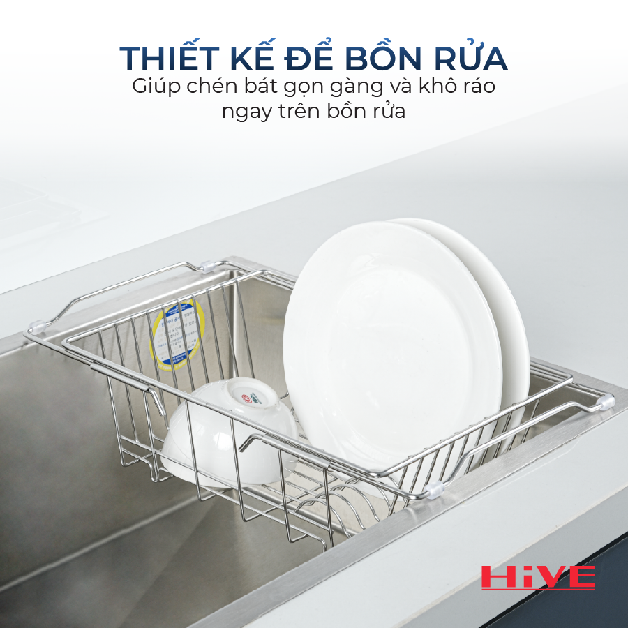 RỔ ÚP CHÉN GÁC BỒN RỬA HiVE NEW INOX 304