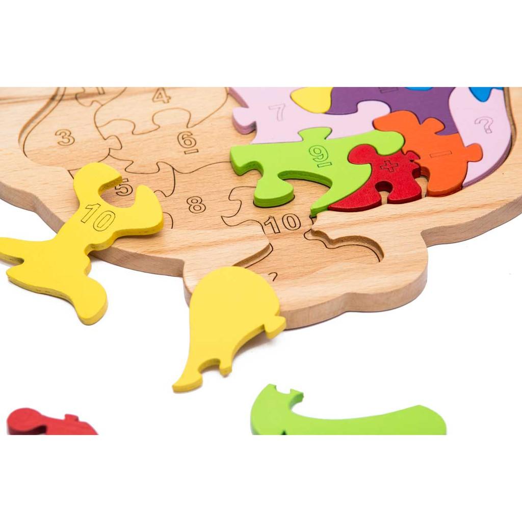 Tranh ghép hình gà trống puzzle animal gỗ tự nhiên
