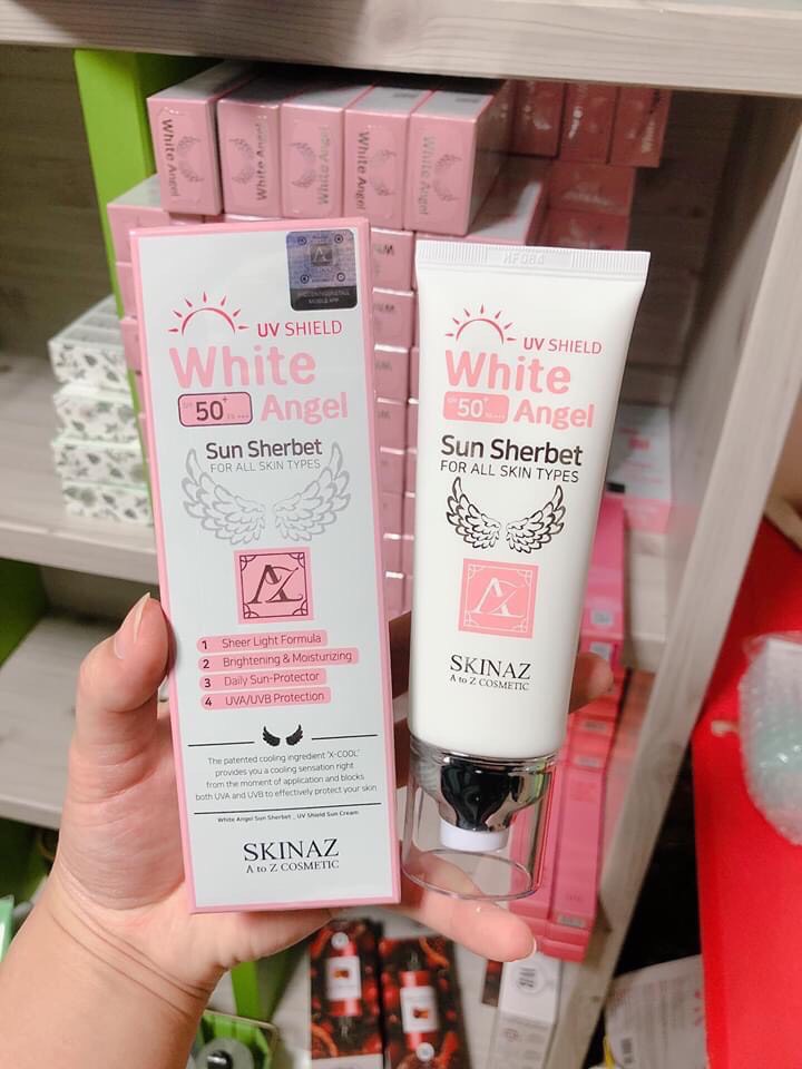 Kem Chống Nắng Skinaz Hàn Quốc (White Angel Sun Sherbet) SPF 50 + mẫu mới 2020 (70ml)