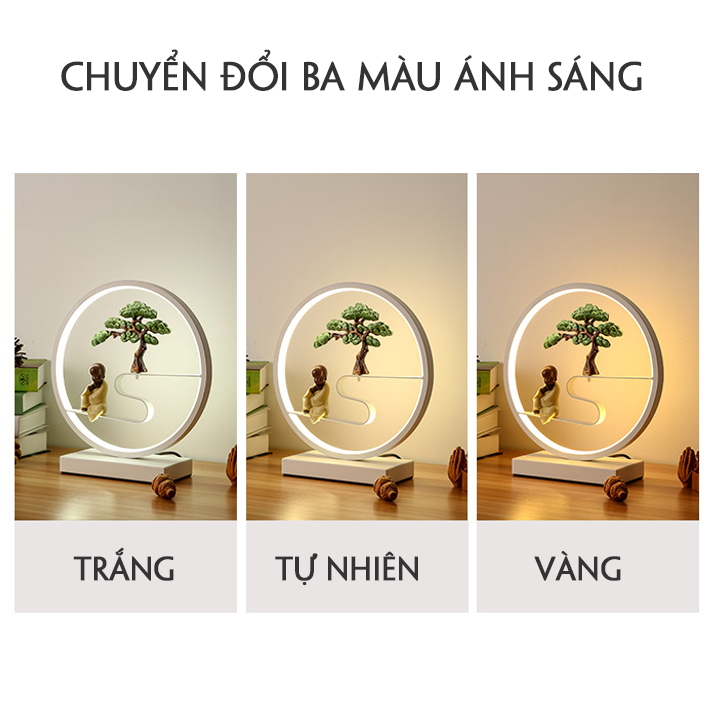 Đèn Bàn Trang Trí Phòng Ngủ Hình Tròn Phong Thủy Đẹp, Sang Trọng Hình Tròn Giá Tốt Omega M096, Đèn Décor Đẹp