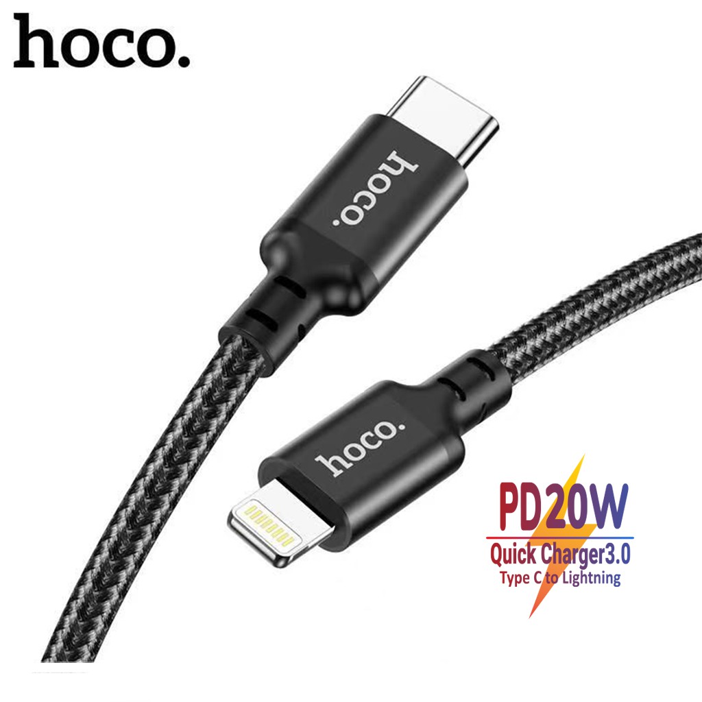 Cáp Sạc Hoco X14 Sạc Nhanh PD 20W Dành Cho IP, Quick Charger 3.0, Type C To IP, Lõi Đồng Cao Cấp, Dây Bọc Dù Chống Dứt Gãy,Dài 1m/2m - Hàng Chính Hãng