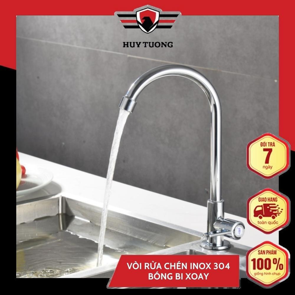 Vòi rửa bát cắm chậu lạnh inox SUS 304