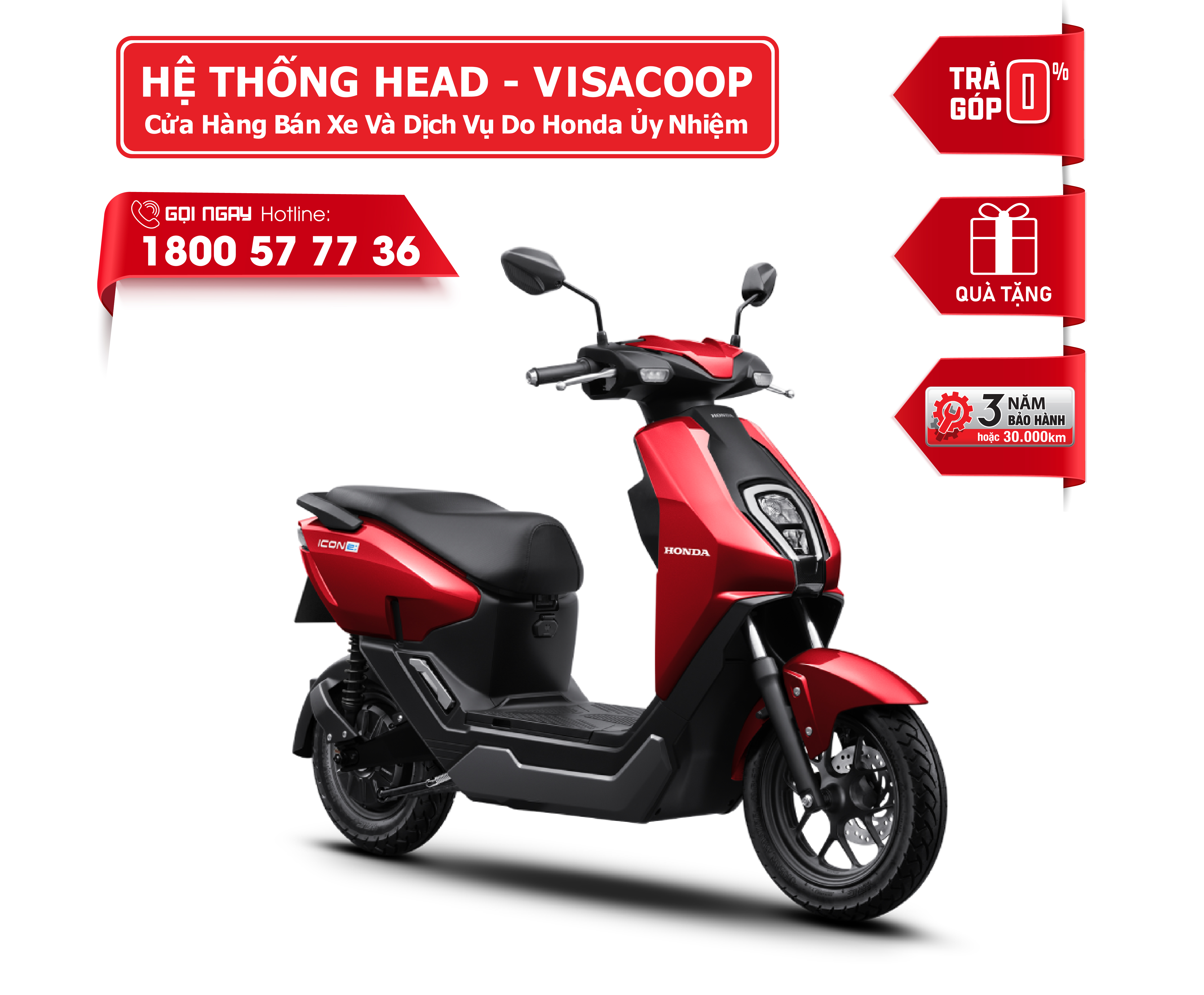 Xe máy điện Honda ICON e: (chưa bao gồm chi phí thuê pin) (Tặng 1 tháng thuê pin, đã bao gồm trong giá xe)