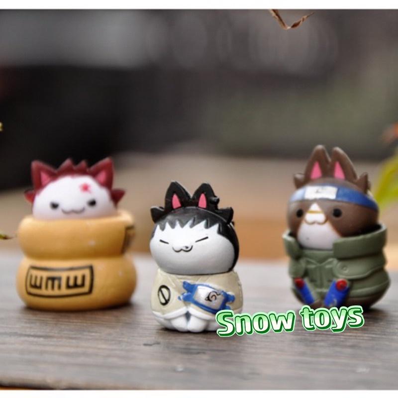 Mô hình Naruto - Mô hình Mèo Tsum Tsum Cosplay Naruto Sasuke Sakura Kakashi Gaara Iruka Shikamaru Itachi chibi dễ thương
