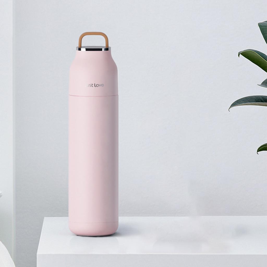 Insulated Cup Tumbler 500ml Silicone Handle 304 Stainless Steel Pink