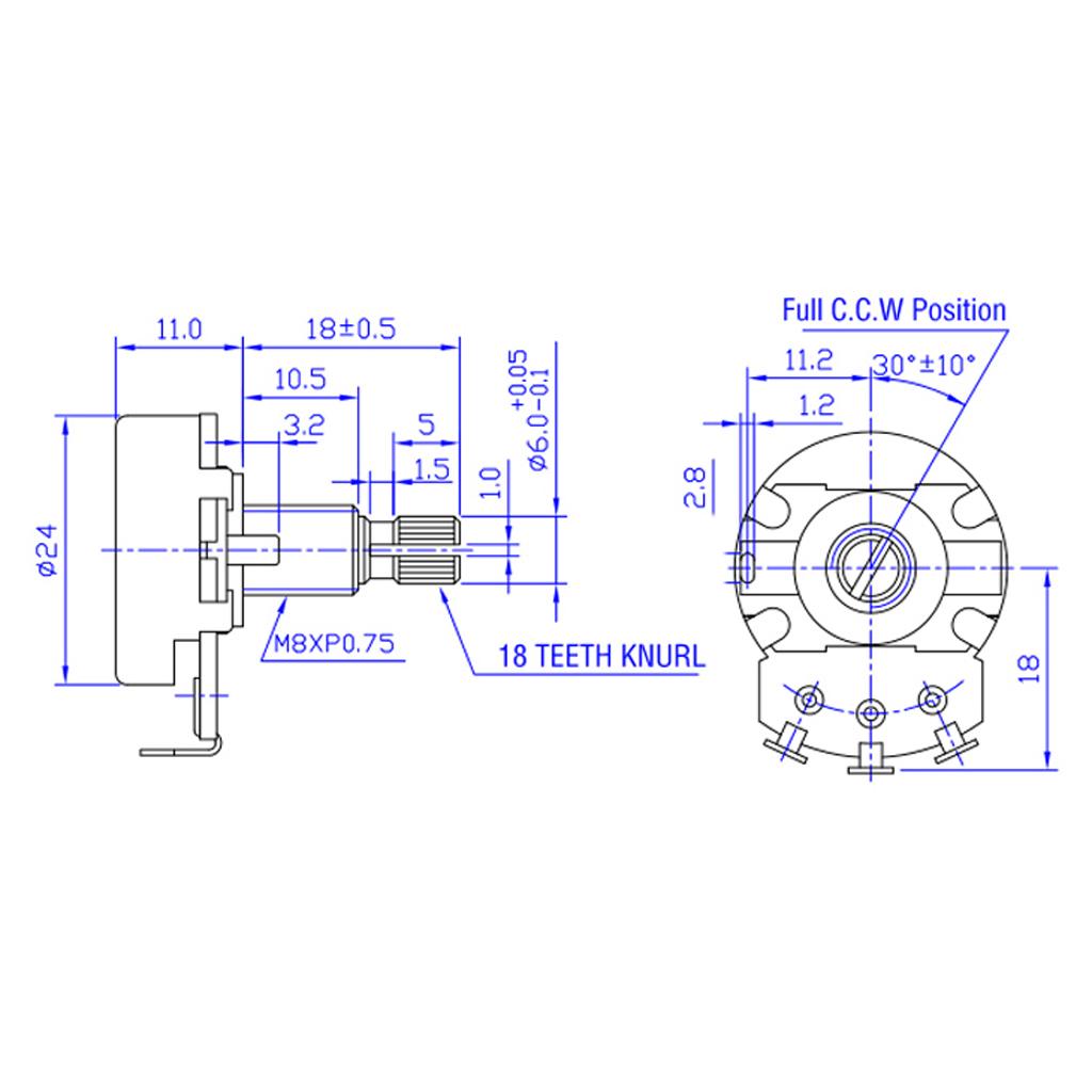 Phép Lạ Chiếu Mini Nồi Đăng Nhập Một/Tuyến Tính B 500 K Tập Tone Chiết Áp Cho Đàn Guitar Điện