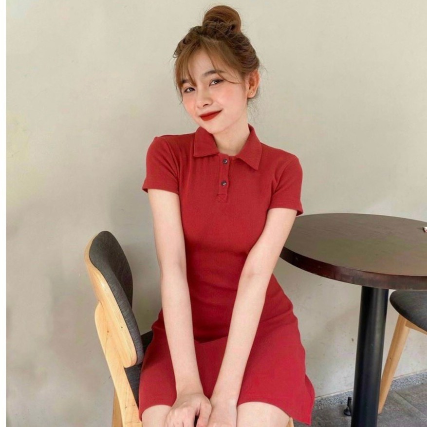 Đầm polo ôm có cổ ulzzang