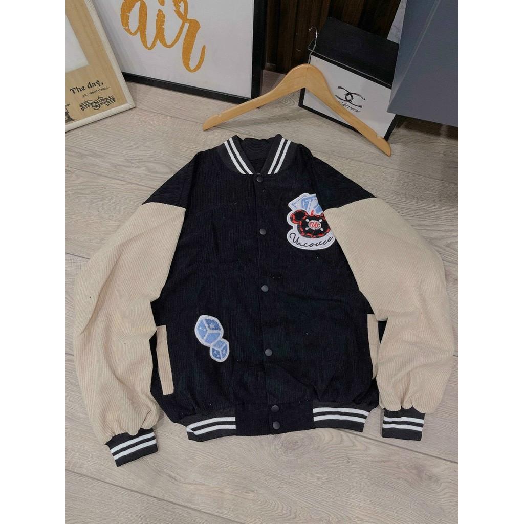 Áo Bomber/ Áo khoác nhung tăm DeepEnd cúc bấm nam nữ shopanamy