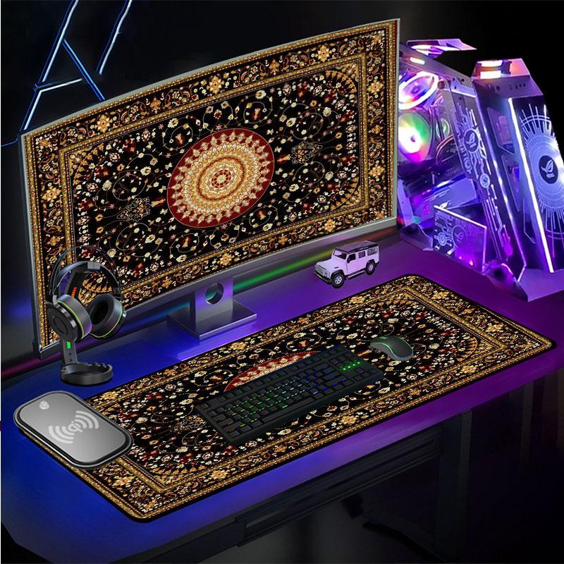 Đảm Bảo Chất Lượng Trung Đông Ba Tư Tính Năng Symphony Led Quá Khổ Miếng Lót Chuột RGB Thảm Bàn LOL Game Bàn Phím Chống Trơn Trượt thảm