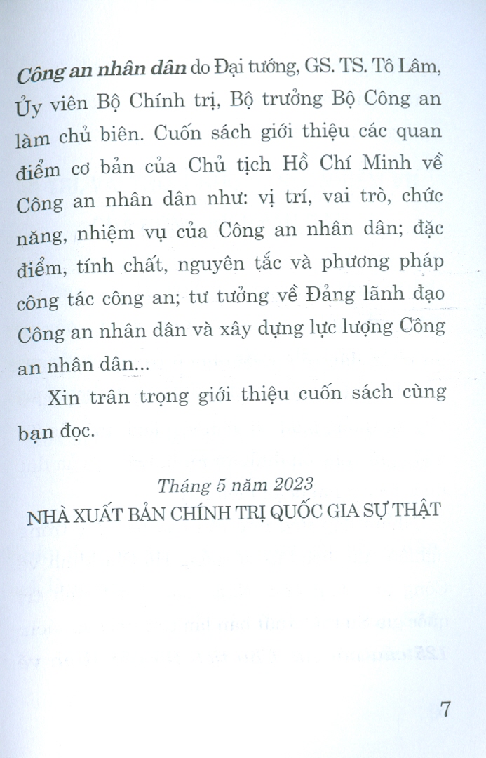 125 câu nói của chủ tịch Hồ Chí Minh về công an nhân dân
