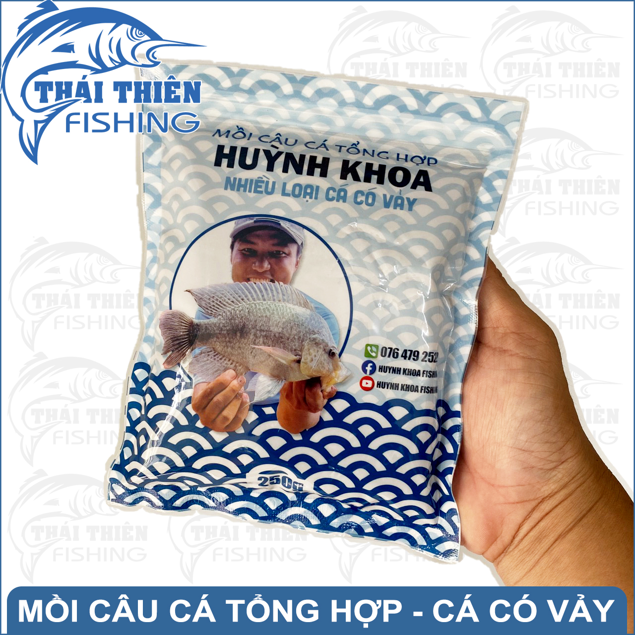 Mồi Câu Cá Tổng Hợp Huỳnh Khoa Gói 250g Dùng Câu Hồ Dịch Vụ, Sông Tự Nhiên Nhiều Loại Cá Có Vảy