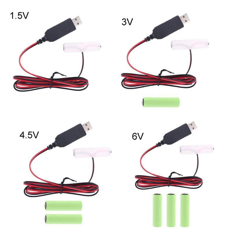 LR6 Pin AA Eliminator Cáp Nguồn USB Thay Thế 1-4 Pin AA 1.5V