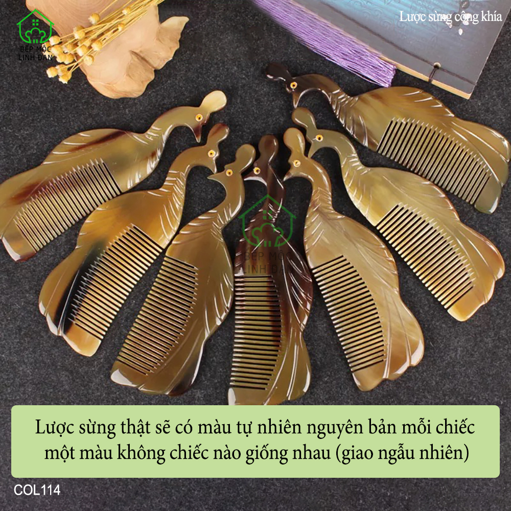 Lược Sừng Con Công Đẹp (Size: XL-21cm) Kiểu Dáng Công Khía [COL114]