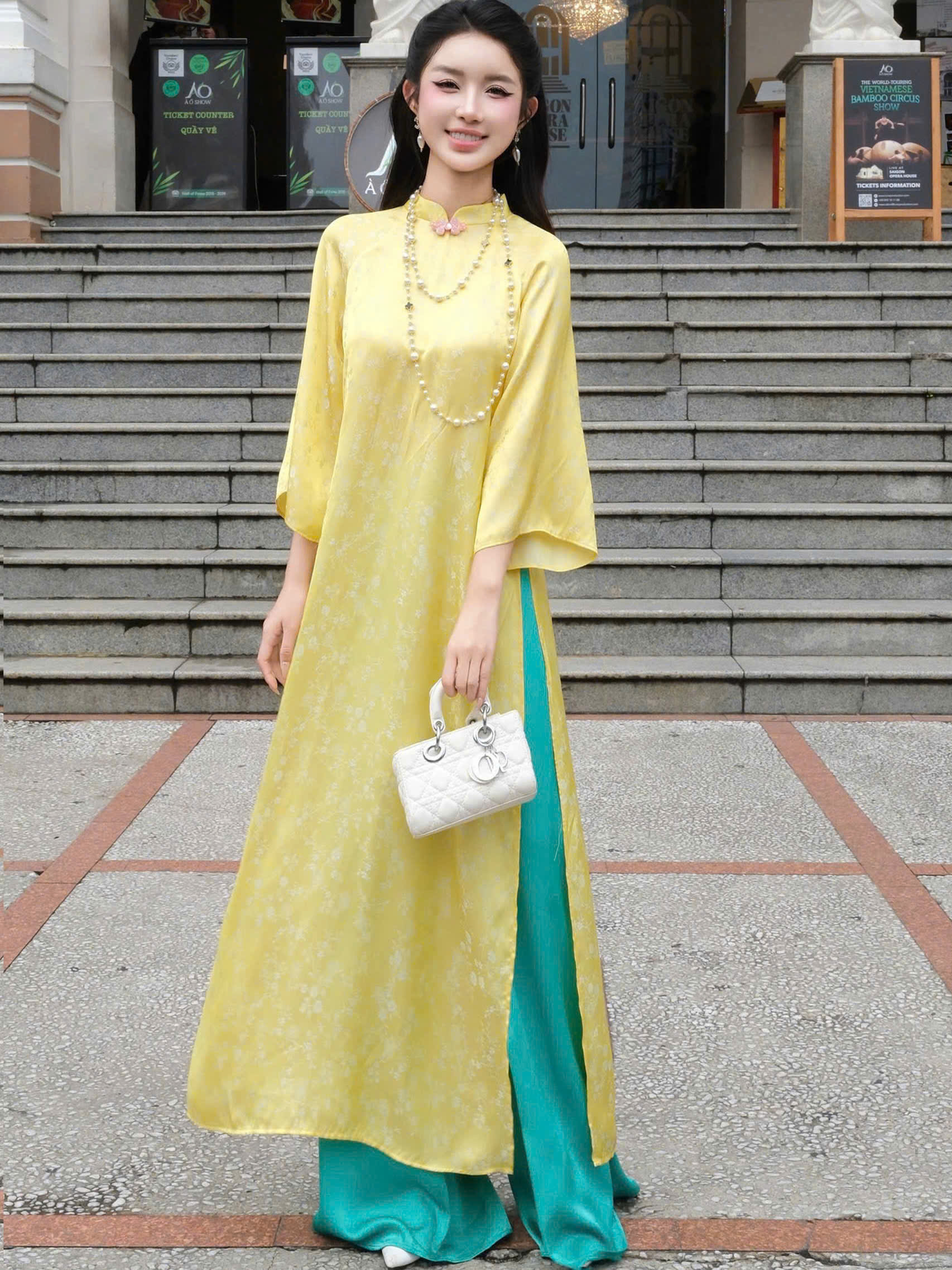 Áo dài Hoàng Lam NGADO , áo dài Tết , áo dài cách tân , áo dài truyền thống