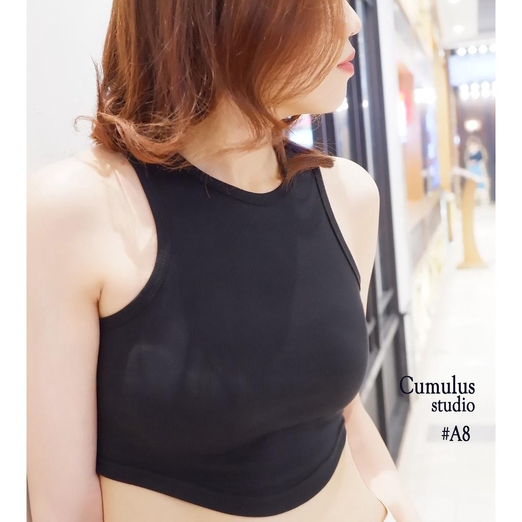 Áo croptop ba lỗ lai bầu Cumulus chất thun gân A08
