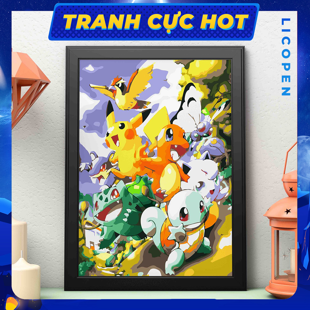 Tranh Tô Màu Theo Số - Tranh Pokemon Go - MS412