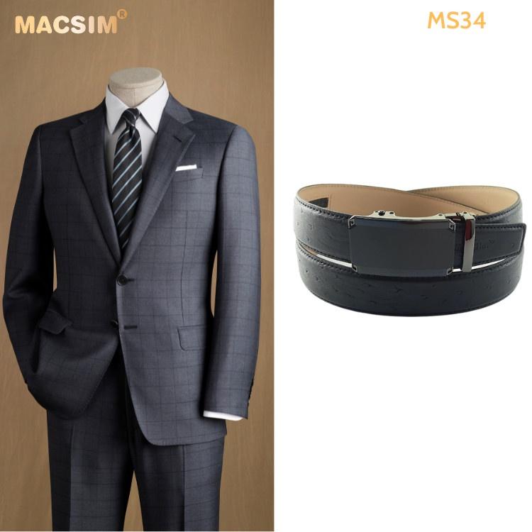 Thắt lưng nam -Dây nịt nam da thật cao cấp nhãn hiệu Macsim MS34