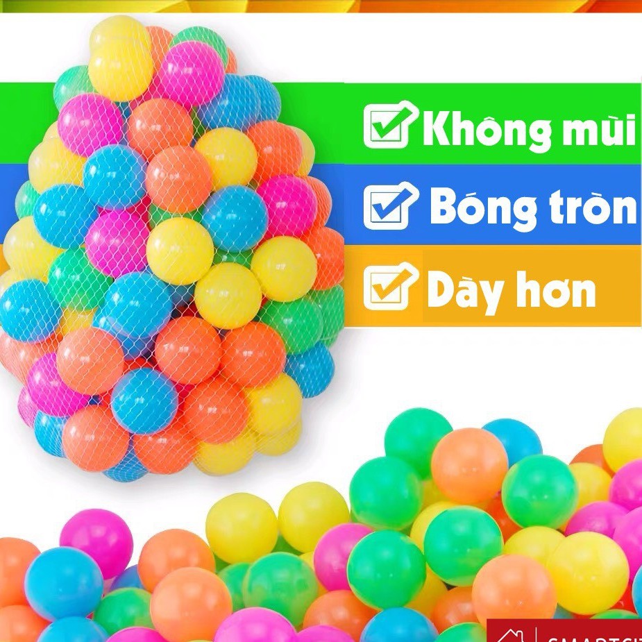 Túi 100 Quả Bóng Nhựa Cho Bé Vui Chơi - Hàng Chính Hãng