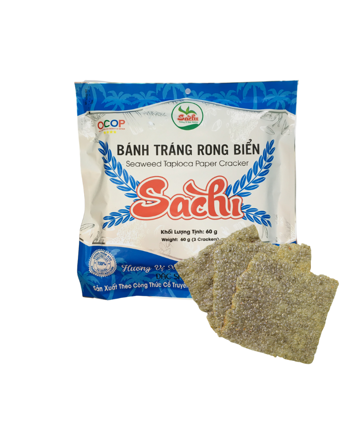 Thùng 25 Gói Loại 60Gram, Bánh Tráng Rong Biển Cao Cấp Nướng Sẵn Sachi