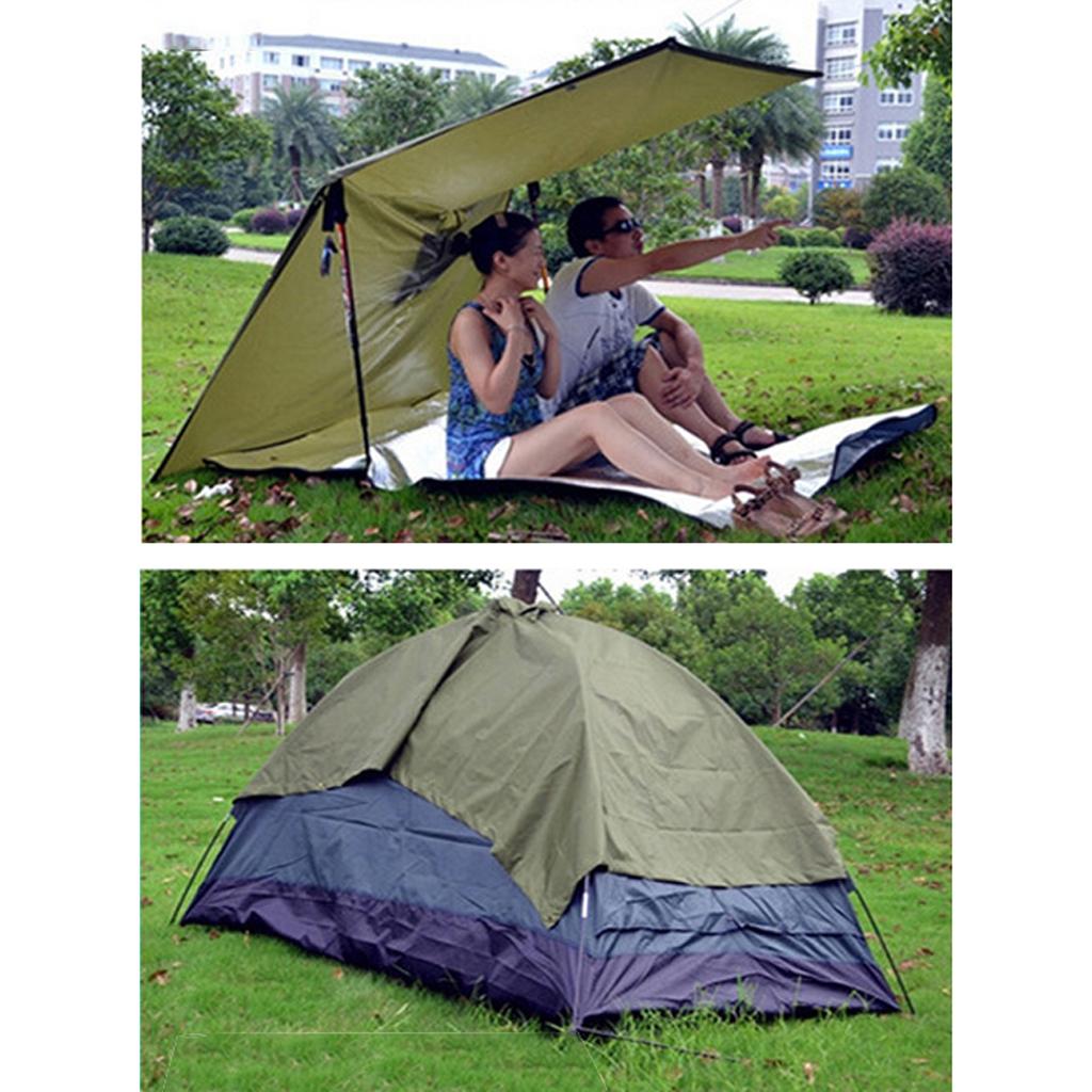 Outdoor 3in1 Raincoat Poncho Backpack Rain Cover Tent Mat Waterproof Orange