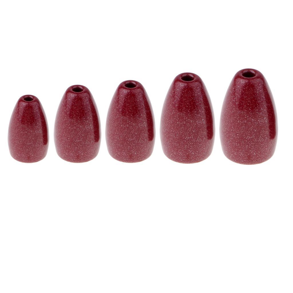 2~3Pcs Fishing Tungsten Weights Sinker Flipping Weight Red 1/4 oz - 1/16 oz