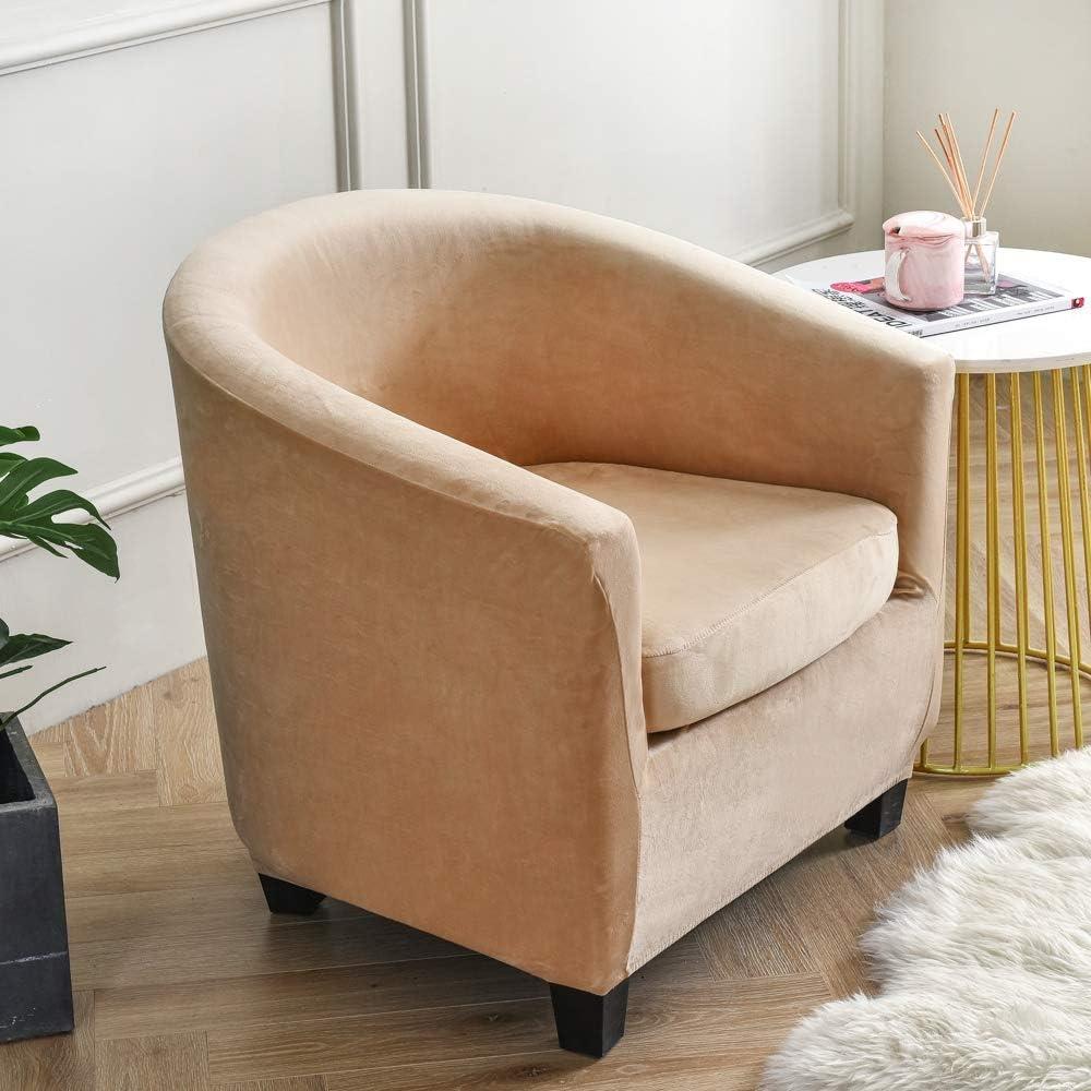 Bọc Ghế 2 Cái Bọc Ghế Câu Lạc Bộ Bọc Co Giãn Nhung Chuyển Đổi Bọc Ghế Bành Màu Be