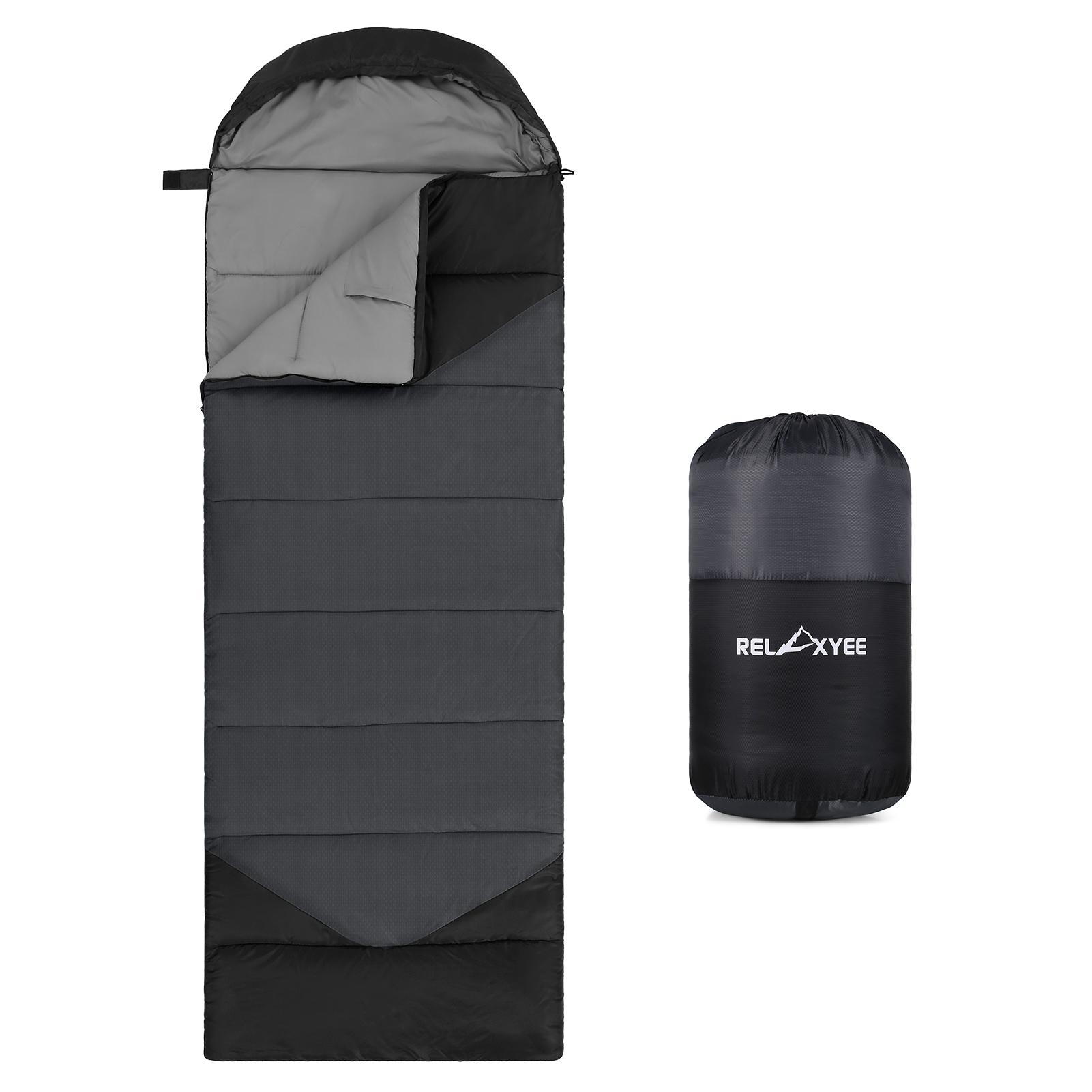 RELAXYEE Camping Sleeping Bag for Adults Outdoor Water-resistant Cold Weather Sleeping Bag Compact Camping Gear for 3 Seasons Hiking Backpacking Traveling