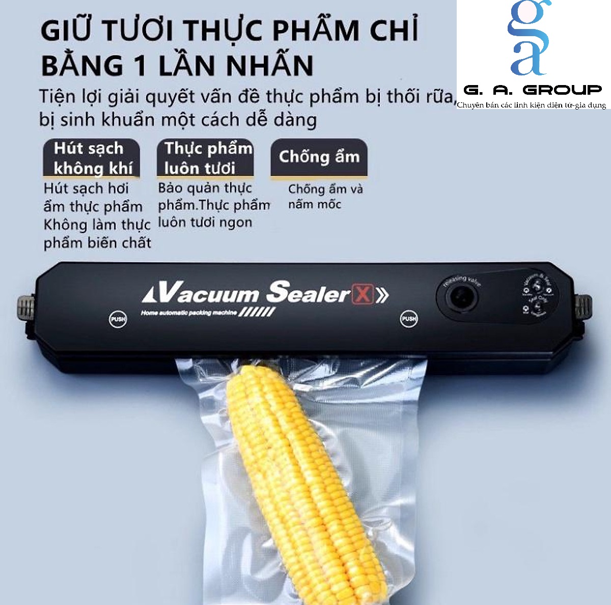 MÁY HÚT CHÂN KHÔNG HÀN MIỆNG TÚI VACUUM SEALER - KHÔNG KÉN BAO  GA