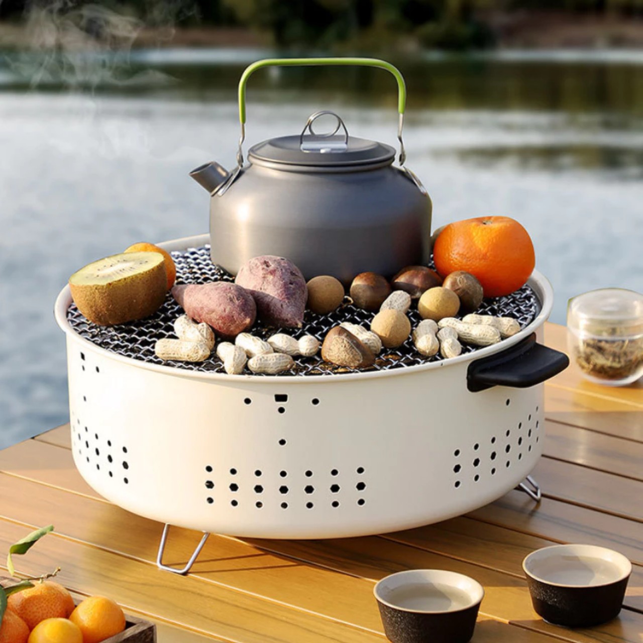 Bếp Nướng Than Hoa, Lò Nướng Thịt BBQ - Cao Cấp Chất Liệu Thép Chịu Nhiệt Có Chân Phụ Chắc Chắn An Toàn - HÀNG CHÍNH HÃNG MINIIN