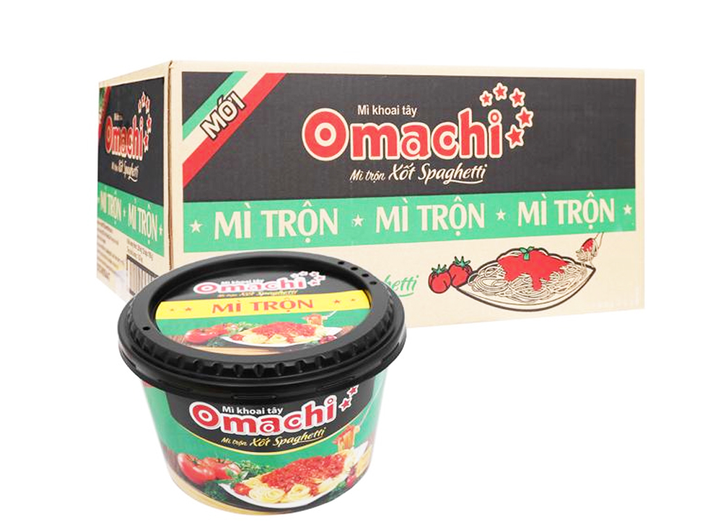 6/6 Thùng 12 hộp mì trộn Omachi xốt Spaghetti 105g