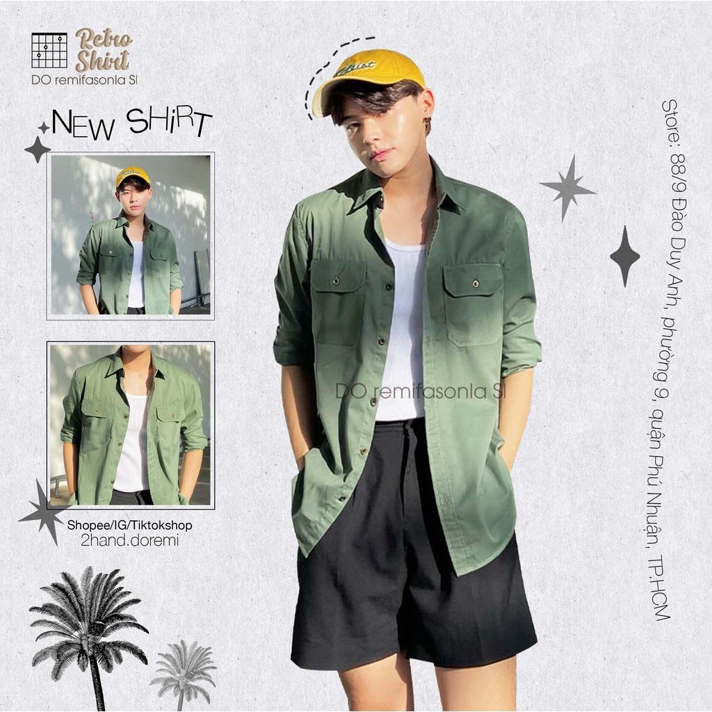 Áo Sơ Mi Kaki Nam Dài Tay Túi Hộp Chất Kaki Cao Cấp - Áo Sơ Mi Màu Sắc Retro Dày Dặn Ảnh Thật
