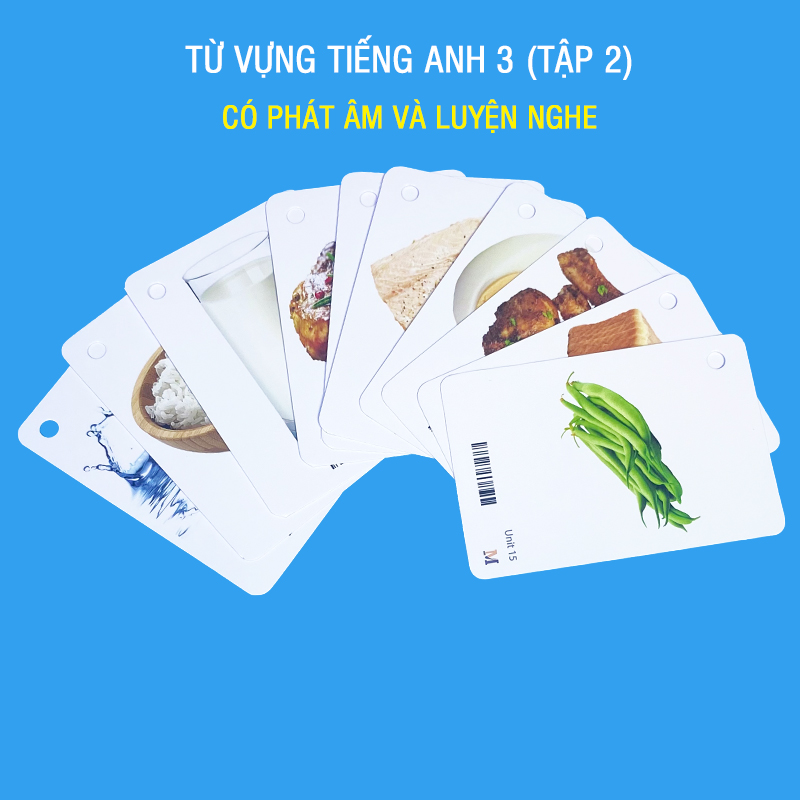 Flashcard tiếng Anh Lớp 3 (Tập 2) BGD, có phát âm, hình ảnh và màu sắc sinh động