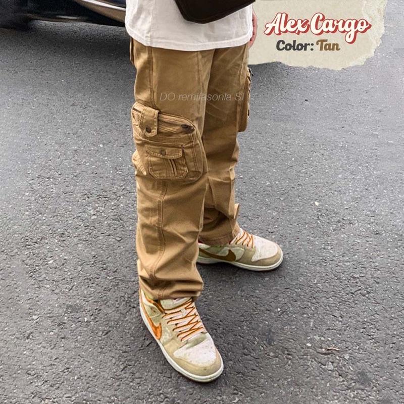 Quần Kaki Túi Hộp Nam Nữ Alex Retro Ống Suông Rộng Chất Vải Dày Dặn Phong Cách Đường Phố