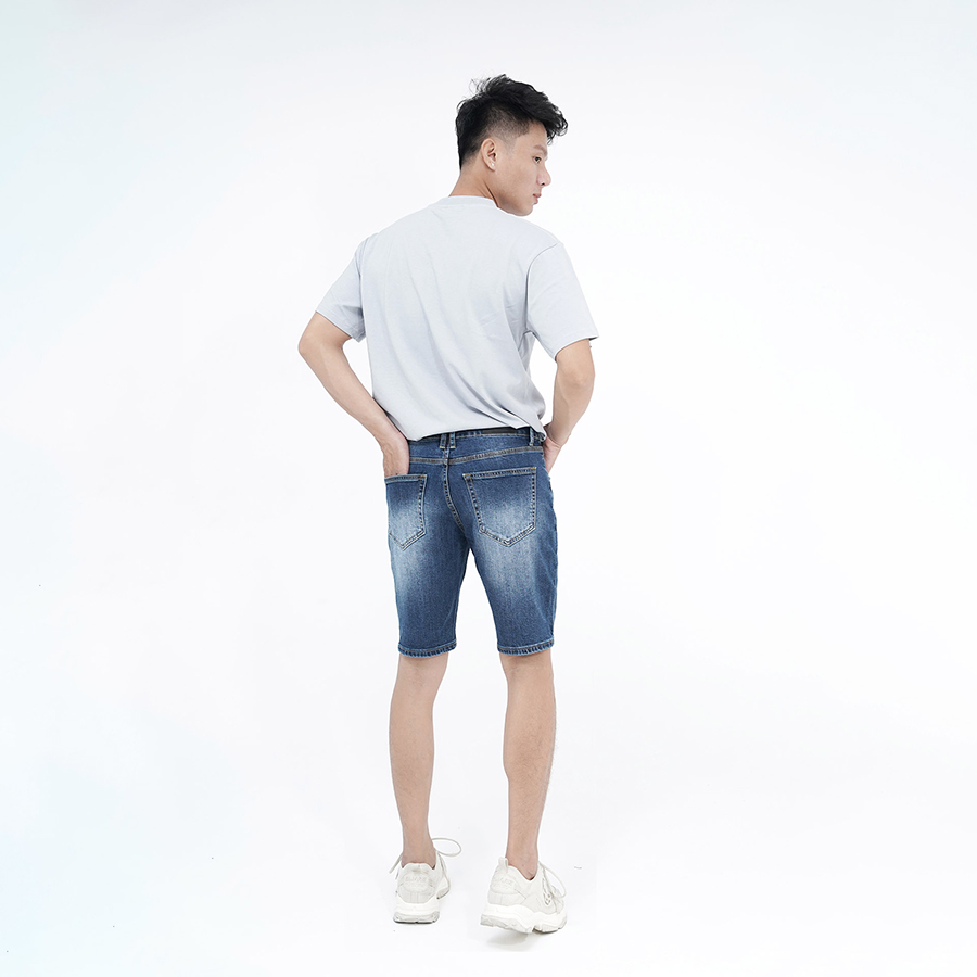 Quần Short Jeans Nam Cao Cấp HUNTER X-RAYS Form Slimfit Thun Màu Xanh Trơn S59