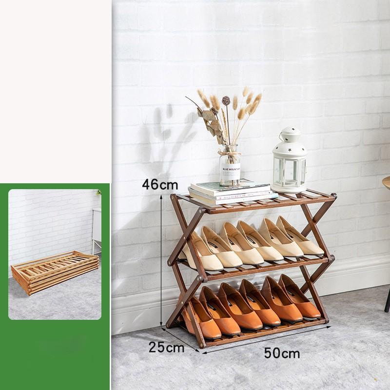 [HSP82] Kệ để giày dép nhiều tầng gỗ tre, gấp xếp gọn nhẹ[SIÊU SALE]Kệ không cần lắp ráp cho gia đình