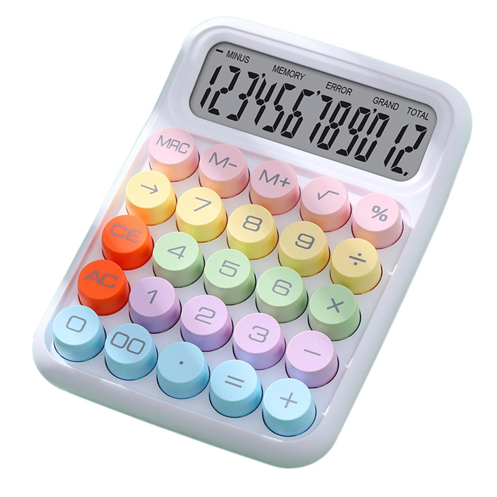 Mechanical Button Calculator Calculator Standard Calculator, with Non Slip Mat Desktop Calculator Office Calculator for Class, Home