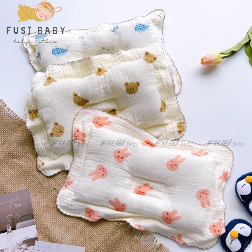 [Sơ sinh] Gối Xô Organic Muslin chống bẹp đầu cho bé - Hãng Boona / Fusj