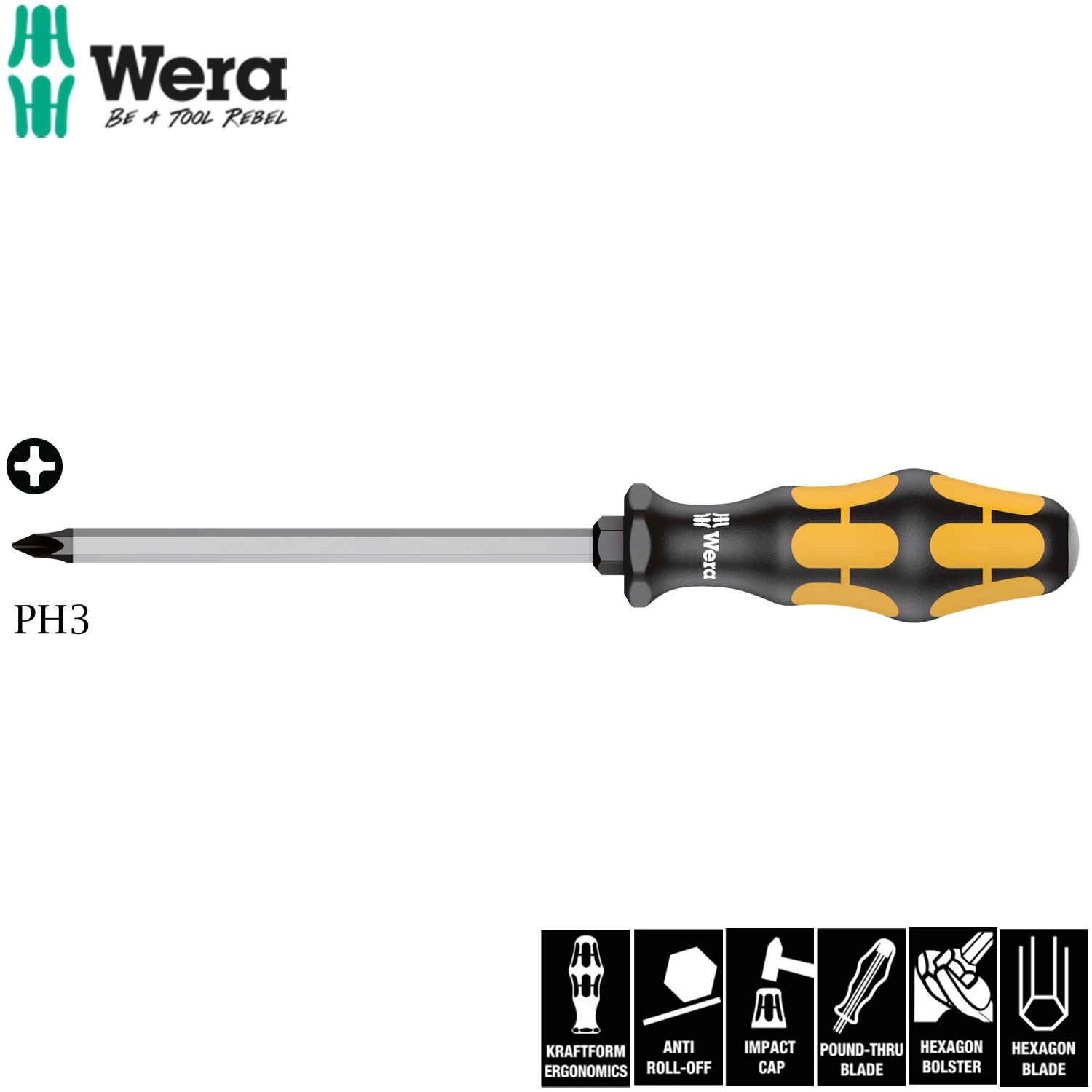 Tua vít đóng 917 sph ph 3 x 150 mm  Wera 05100077001