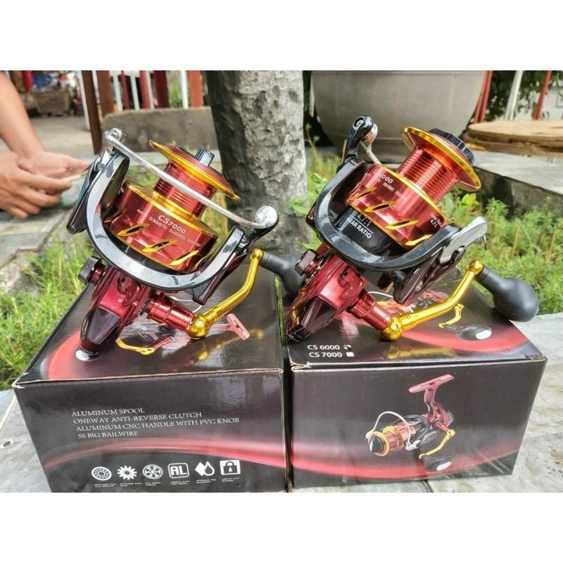 Máy câu cá CS 7000 tay quay kim loại máy quay rất êm và nhẹ y hình