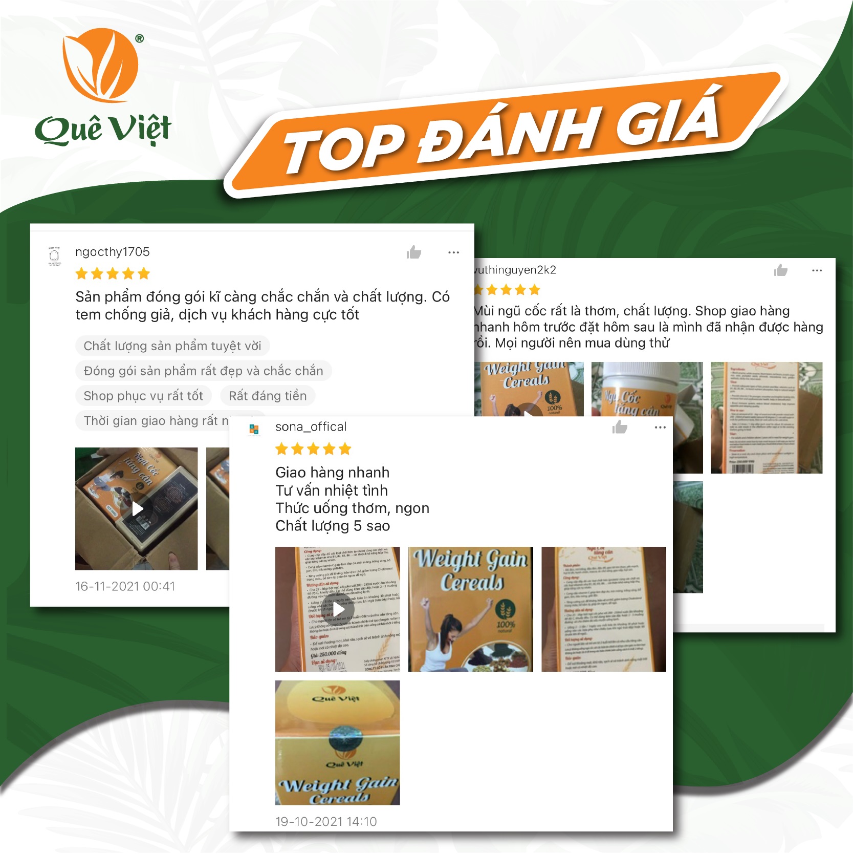Ngũ cốc tăng cân Quê Việt 100% nguyên liệu hữu cơ, bổ sung dinh dưỡng